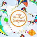 Vector illustration of Happy Makar Sankrant festival of India Royalty Free Stock Photo