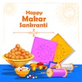 Happy Makar Sankranti holiday India festival background