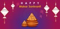 Happy Makar Sankranti holiday India festival background