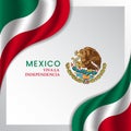 Vector illustration of happy Mexico independence day with waving flag