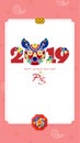 Vector illustration. 2019 Happy New Year design template, Asian