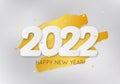 Vector Illustration 2022 HAPPY NEW YEAR hand drawn text lettering. Typography poster, banner, greeting card for print, template Royalty Free Stock Photo