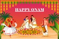 Happy Onam Big Shopping Sale Advertisement background for Festival of South India Kerala Royalty Free Stock Photo