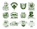 Vector illustration of happy Patrick day logo set