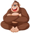 A happy sitting gorilla