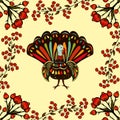 Vector illustration happy Thanksgiving Beautiful colorful ethnic