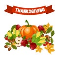 Vector Illustration of a Happy Thanksgiving Celebration Design.