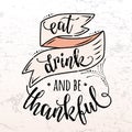 Vector illustration of Happy Thanksgiving Day, autumn vintage design Royalty Free Stock Photo