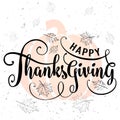 Vector illustration of Happy Thanksgiving Day, autumn vintage design Royalty Free Stock Photo