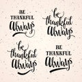 Vector illustration of Happy Thanksgiving Day, be thankful always