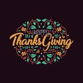 Vector illustration. Happy Thanksgiving Day typography Royalty Free Stock Photo