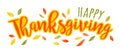 Vector illustration of a Happy Thanksgiving text. Happy Thanksgiving day Royalty Free Stock Photo