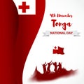 Vector illustration of happy Tonga National day