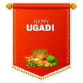 Happy Ugadi holiday religious festival background for Happy New Year of in India