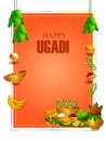 Happy Ugadi holiday religious festival background for Happy New Year of in India