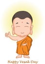 Happy vesak day with cartoon lord buddha