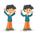 Happy Victorious Young Boy Expressions Royalty Free Stock Photo