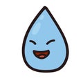 Vector illustration of a happy water color drop. Rain Drop Drawing