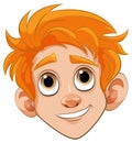 A happy, young redhead boy with orange hair