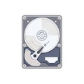 Vector Illustration of a Hard Disk Drive: Data Storage and Information Technology Royalty Free Stock Photo