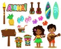 Vector illustration Hawaiian Collection.