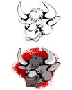 Head of aggressive bull