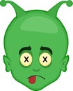 vector illustration head dead alien or extraterrestrial cartoon death