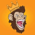 King gorilla head mascot illustration