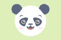 Vector illustration of head of a panda bear for children. Vector icon of kawaii panda for kids party. Royalty Free Stock Photo