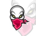 Vector Illustration Head Skull with mask Logo Mascot