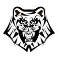 Vector illustration head tiger on a white background