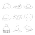 Vector design of headgear and napper logo. Set of headgear and helmet vector icon for stock.
