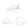 Vector design of headgear and napper icon. Set of headgear and helmet stock vector illustration.