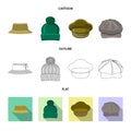 Vector design of headwear and cap sign. Set of headwear and accessory vector icon for stock. Royalty Free Stock Photo