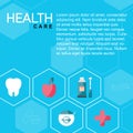 Health care elements on blue background Royalty Free Stock Photo