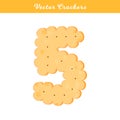Health cracker.Isolated cookie: figure five Royalty Free Stock Photo