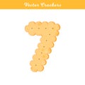 Health cracker.Isolated cookie: figure seven Royalty Free Stock Photo