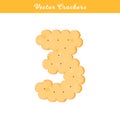 Health cracker.Isolated cookie: figure three Royalty Free Stock Photo