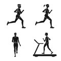 Vector illustration of health and fitness icon. Collection of health and sprint stock vector illustration.