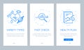 Health and medical concept onboarding app screens. Modern and simplified vector illustration walkthrough screens template for mobi