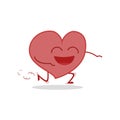 Vector illustration of a healthy and funny heart.