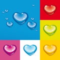 Heart drops. Water drops in shape of heart. Royalty Free Stock Photo