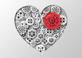 Vector illustration heart and gear. Royalty Free Stock Photo