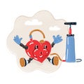 Vector illustration of heart pump under pressure.