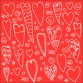 Vector illustration of a heart in romantic style on Valentine`s day. Cool background for fabric, Wallpaper, decoration in the inte