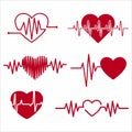 Heart shape electrocardiogram. Vector illustration. Royalty Free Stock Photo