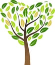 Vector illustration heart shaped tree Royalty Free Stock Photo