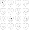 Vector illustration of hearts. Emotions