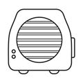 Vector illustration of heater and thermal sign. Web element of heater and room vector icon for stock.