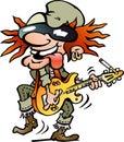 Vector illustration of an Heavy Guitar Player Royalty Free Stock Photo